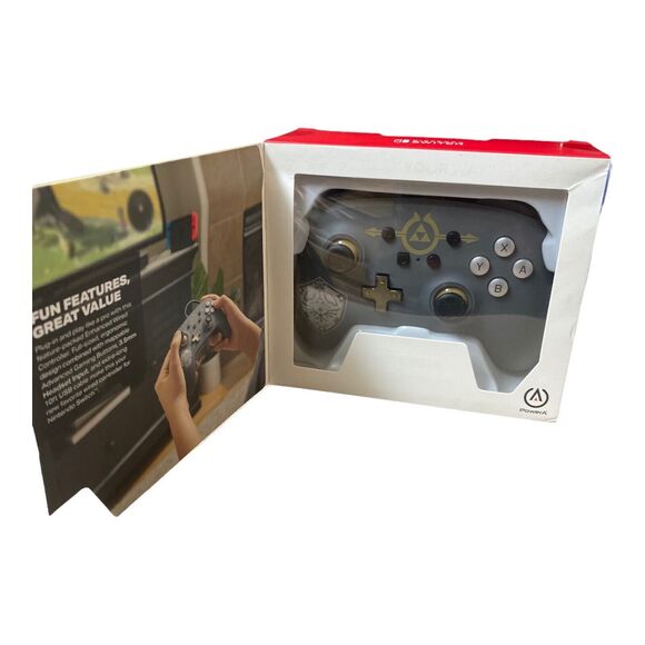 NINTENDO SWITCH ENHANCED WIRED CONTROLLER LEGEND OF ZELDA HYLIAN SHIELD POWERA” - Picture 5 of 8